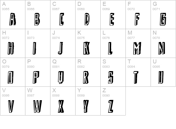 Shady Lane uppercase A-Z preview