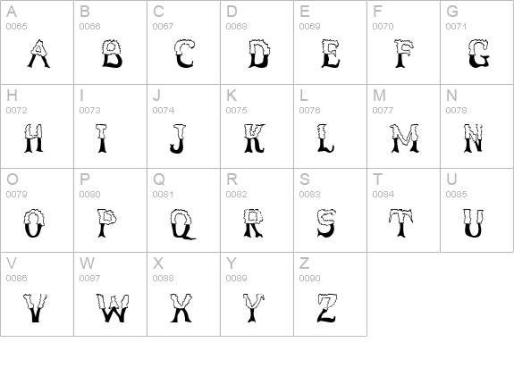 ShadyCharacters uppercase A-Z preview