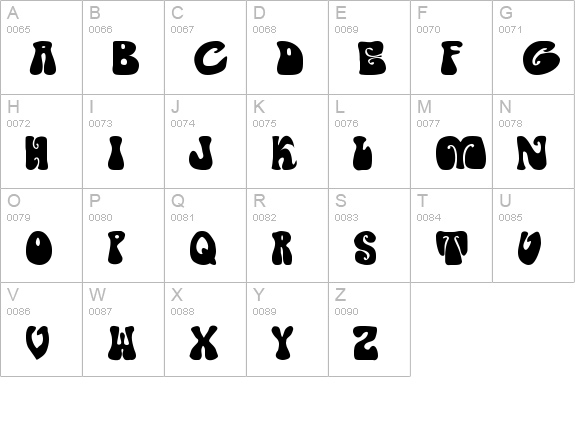 Shagadelic - DGL Bold uppercase A-Z preview