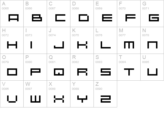 SHAKAGRAPHICS 06 uppercase A-Z preview