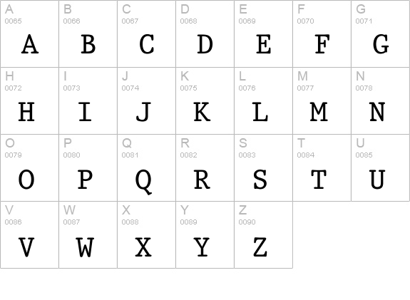 Shalemar uppercase A-Z preview