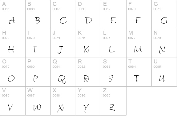 Shalimar ROB uppercase A-Z preview