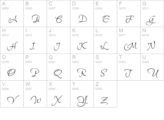 Shalimar Swash ROB uppercase A-Z preview