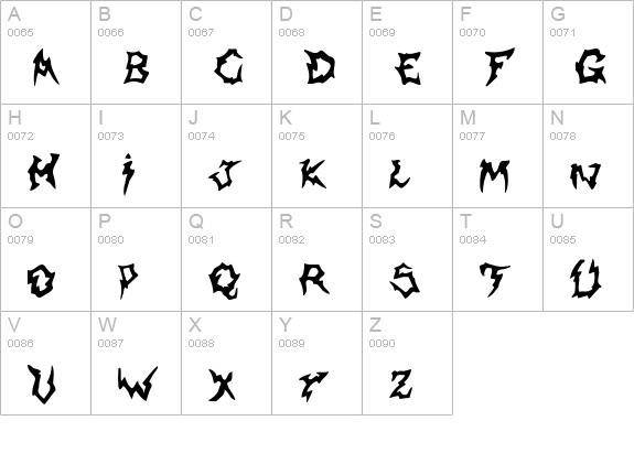 Shaman uppercase A-Z preview