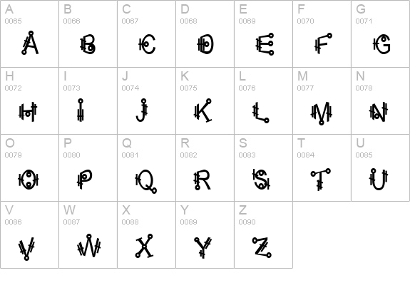 Shamantics uppercase A-Z preview