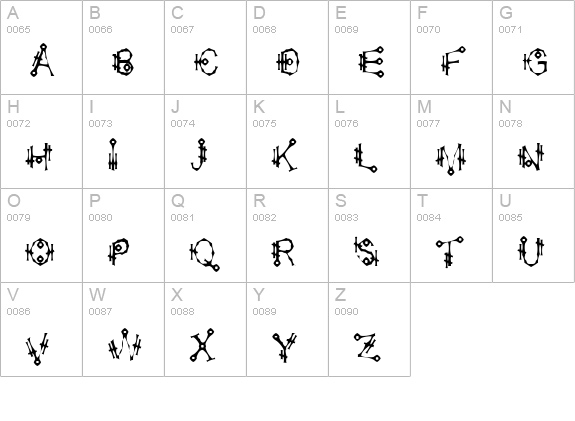 Shamantics Gothick uppercase A-Z preview