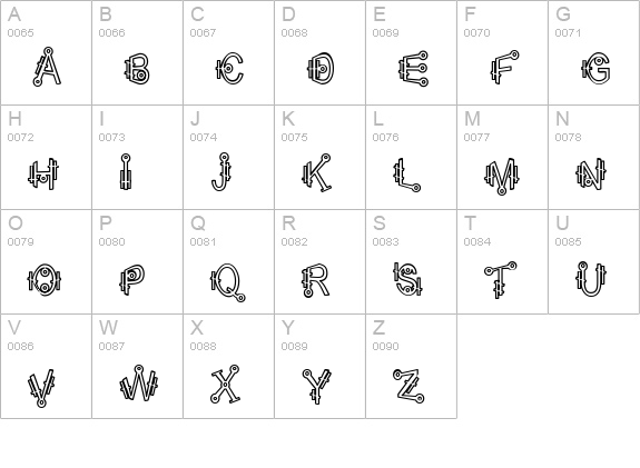 Shamantics Hollow uppercase A-Z preview