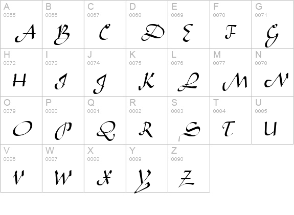 Shamar uppercase A-Z preview