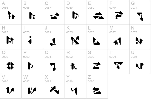 Shamen Remix uppercase A-Z preview