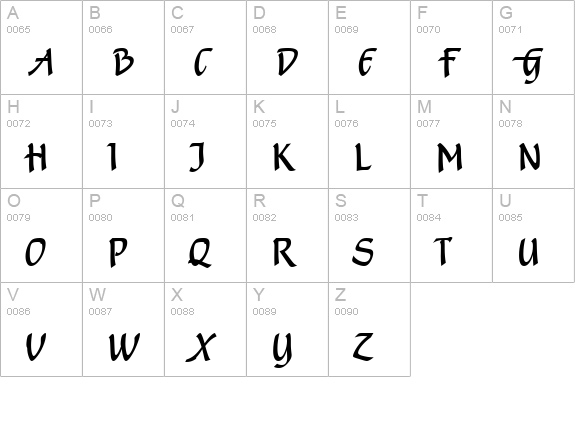 Shamrock ICG uppercase A-Z preview