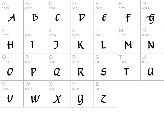 ShamrockEF uppercase A-Z preview