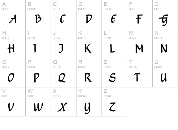 ShamrockICG uppercase A-Z preview