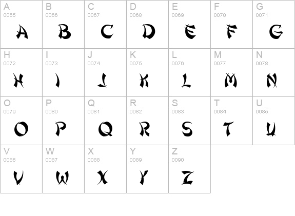 Shanghai uppercase A-Z preview