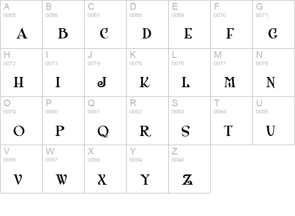 ShangriLaNF uppercase A-Z preview
