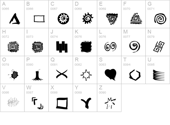 ShapesStrokebrushes uppercase A-Z preview