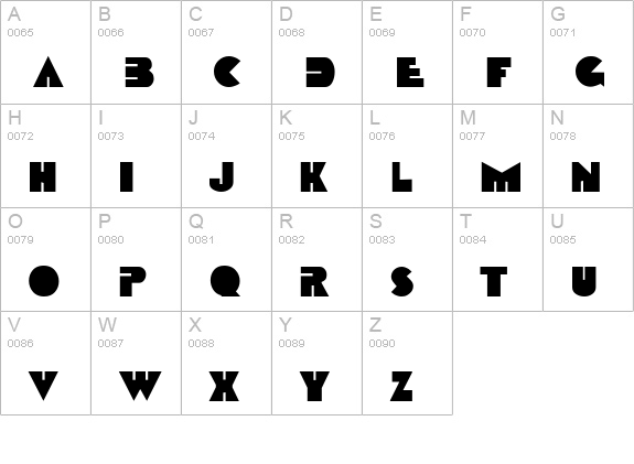 SharkTooth Regular uppercase A-Z preview