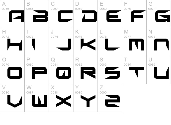 Sharp Regular uppercase A-Z preview