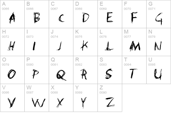 Shashasha uppercase A-Z preview