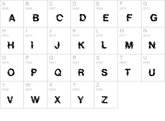 Shatter Plain uppercase A-Z preview