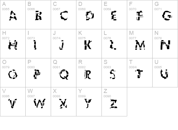 Shattered uppercase A-Z preview