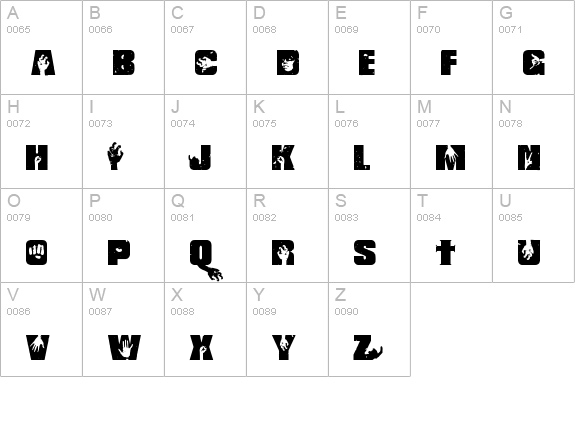 Shaun of the Dead uppercase A-Z preview