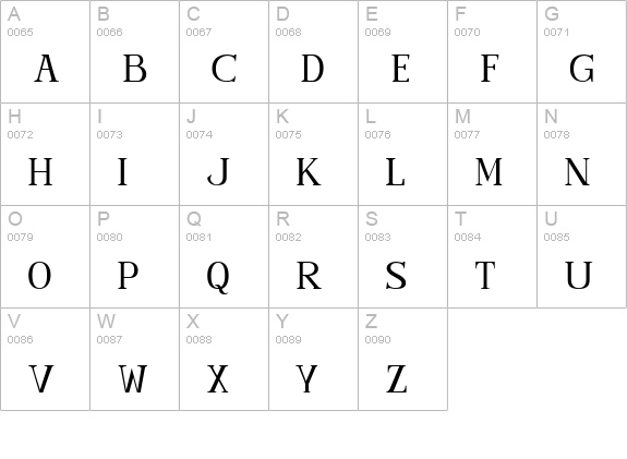 Shavina serif family font uppercase A-Z preview