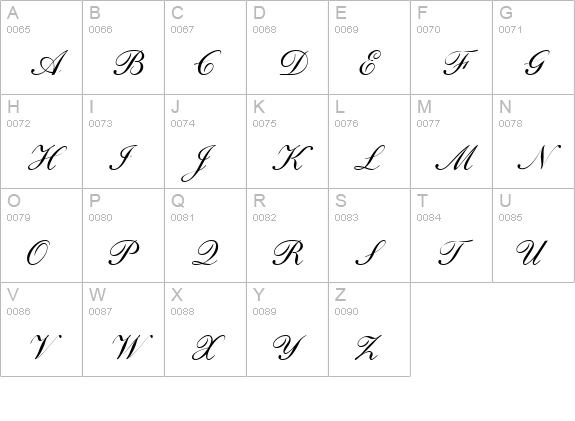 Sheer Beauty Regular uppercase A-Z preview
