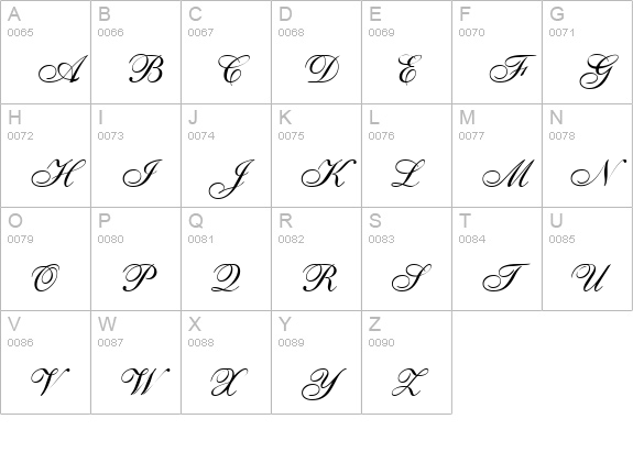 Sheer Elegance Regular uppercase A-Z preview