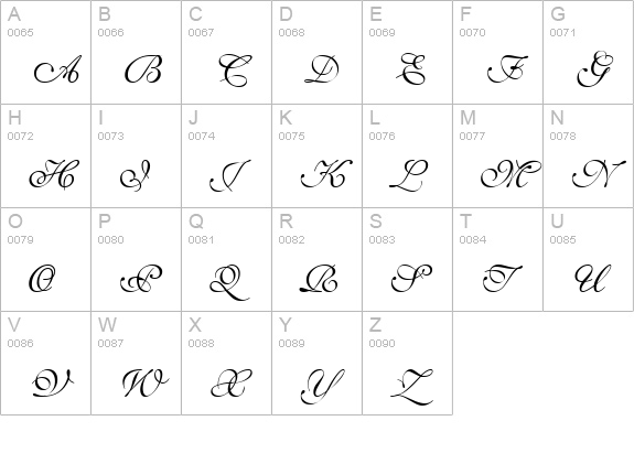 SheerGrace Regular uppercase A-Z preview
