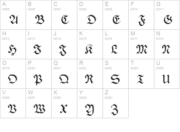 Sheffield uppercase A-Z preview
