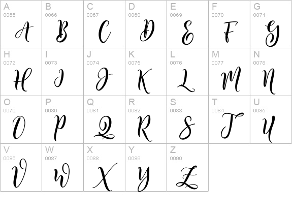 Sheline uppercase A-Z preview