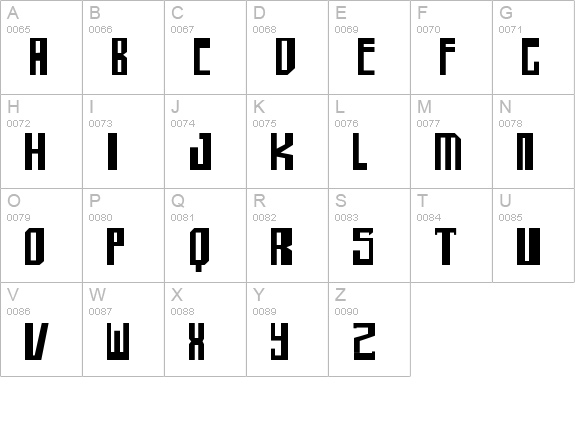 shellhead uppercase A-Z preview