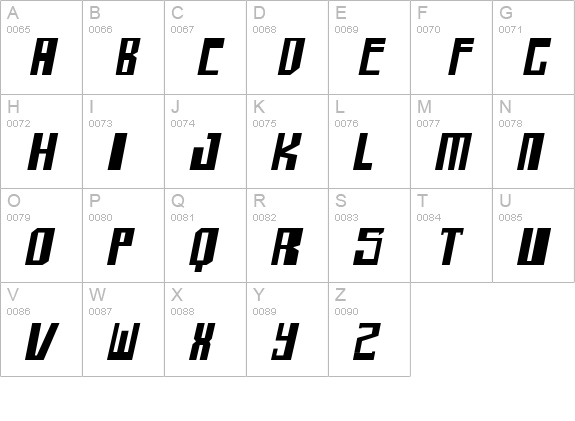 shellhead Bold Italic uppercase A-Z preview