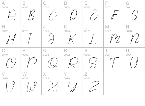 Shellomita uppercase A-Z preview
