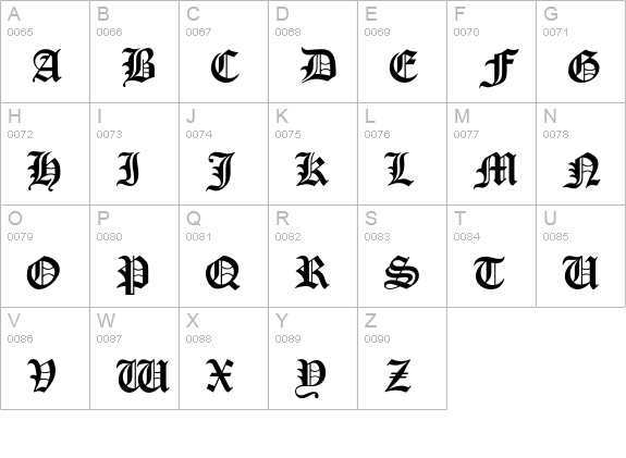 Sherwood uppercase A-Z preview