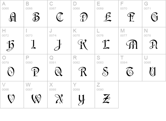 SherwoodCaps uppercase A-Z preview