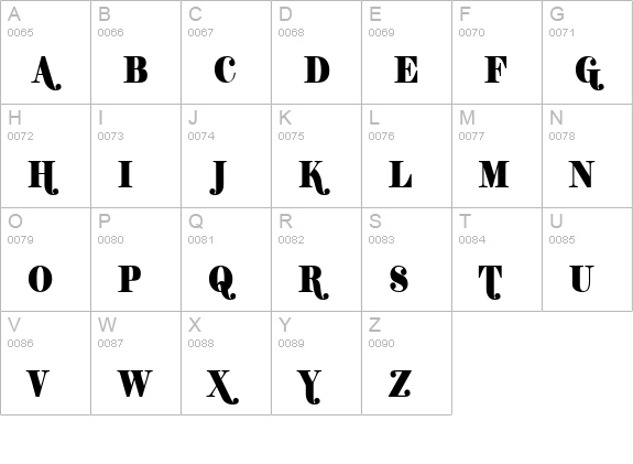 Shifty Chica uppercase A-Z preview