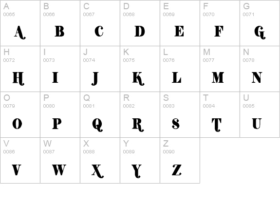 Shifty Chica 2 uppercase A-Z preview