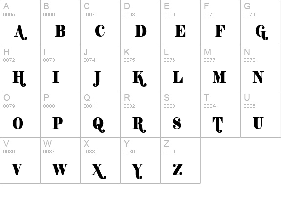 ShiftyChica uppercase A-Z preview
