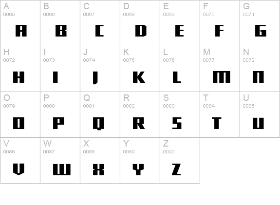 Shimano-SquareBlackNarrow uppercase A-Z preview