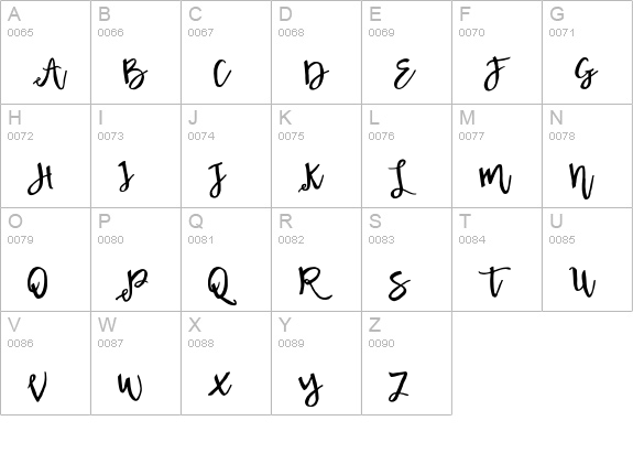 Shingitalis Typeface uppercase A-Z preview