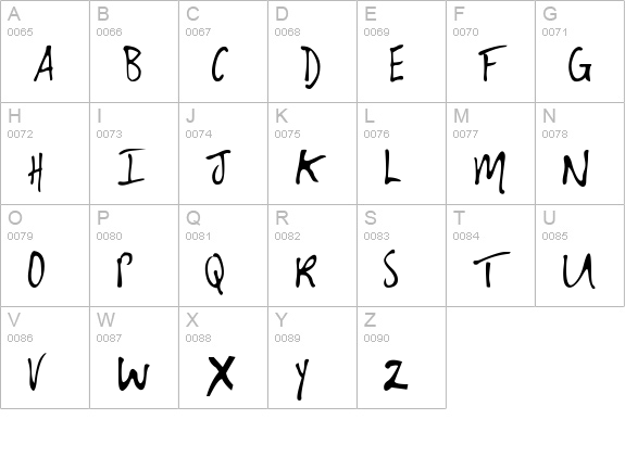 Shirley uppercase A-Z preview