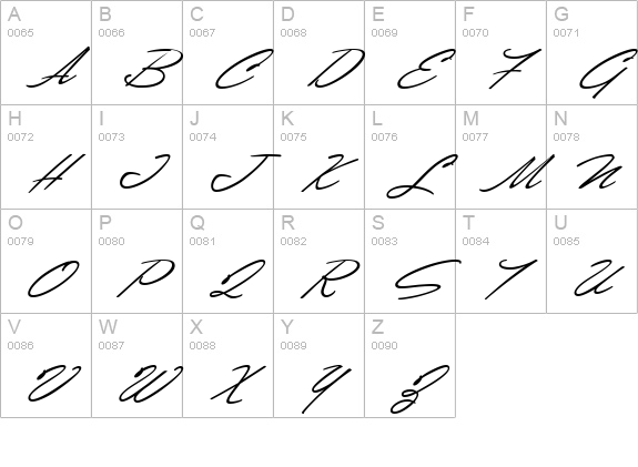 ShirleyScriptJF uppercase A-Z preview