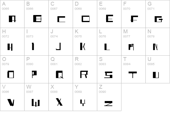 Shitfont uppercase A-Z preview