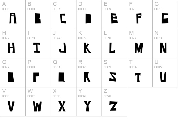 Shithouse uppercase A-Z preview