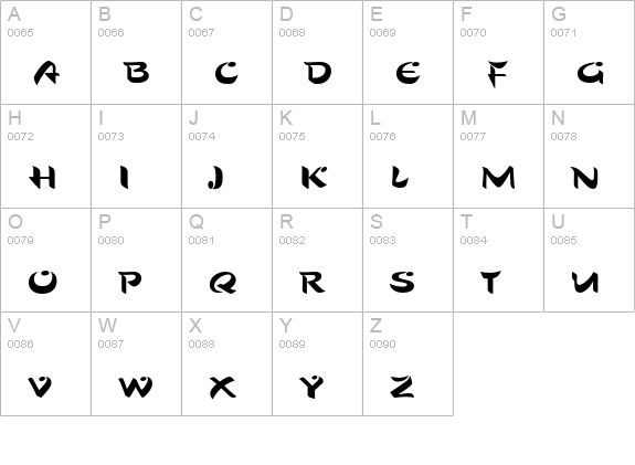 Sho Roman uppercase A-Z preview