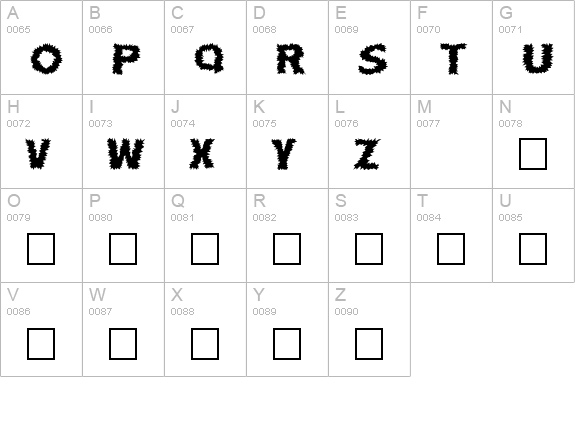 ShockFont uppercase A-Z preview