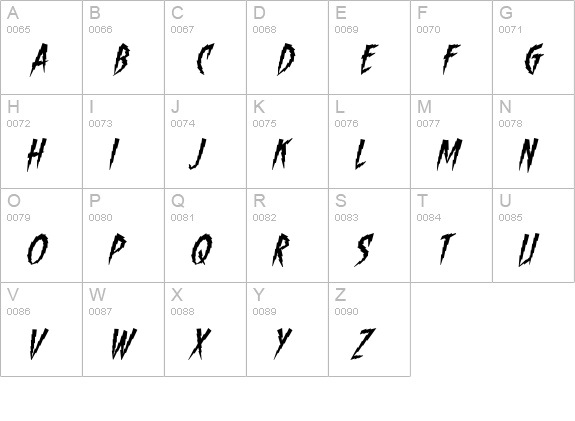 ShockTherapy BB Italic uppercase A-Z preview