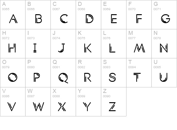 Shockwave  uppercase A-Z preview