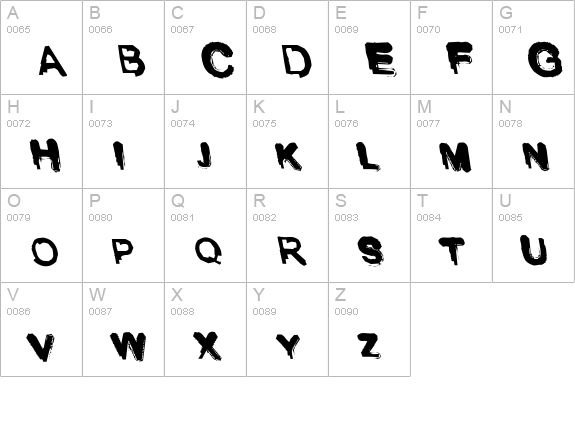 Shodo uppercase A-Z preview